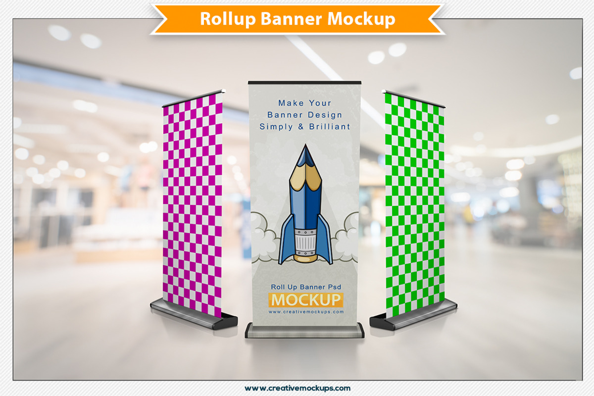 Rollup Banner Mockup, an Advertising Mockup by Plus Media (Photo 3 of 5)