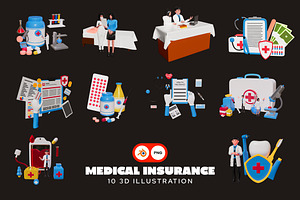 Medical Insurance 3D Illustration