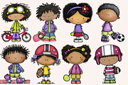 Quirky Kids and Their Sports, a Person Illustration by PrintHaven Designs (Thumbnail 3 of 8)