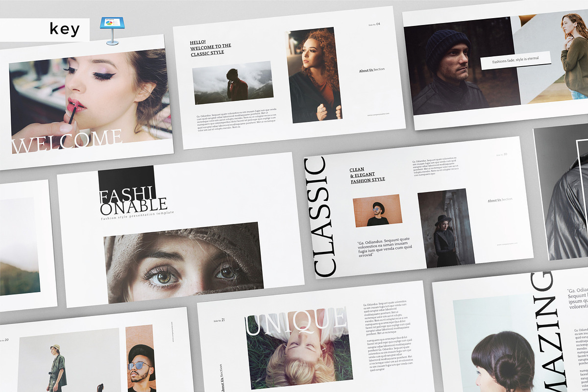 FASHIONABLE - Keynote Template, a Presentation Template by Shafura