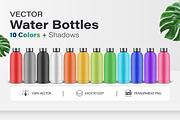 Vector Water Bottles Set, a Graphic by Gomolach (Thumbnail 1 of 3)