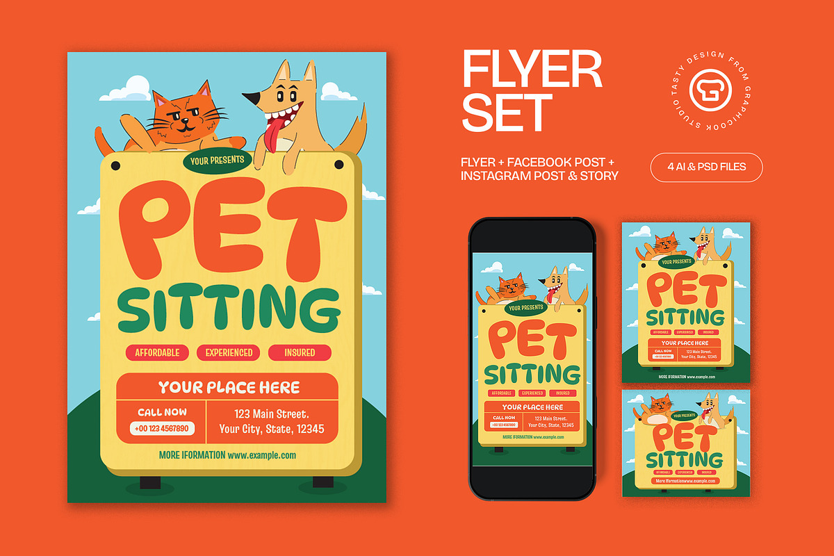 Pet Sitting Flyer, a Flyer Template by graphicook (Photo 1 of 3)