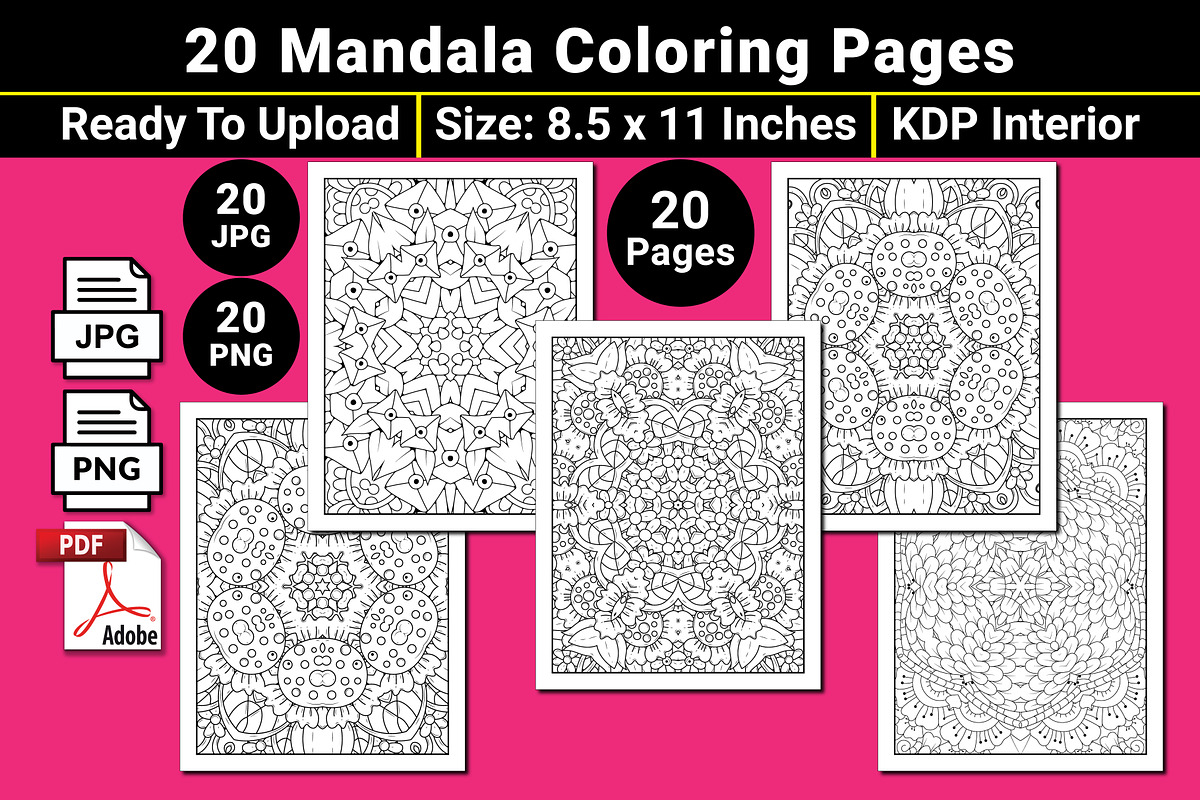 Mandala Coloring Book Pages, a Pattern Graphic by mirajeee (Photo 3 of 4)