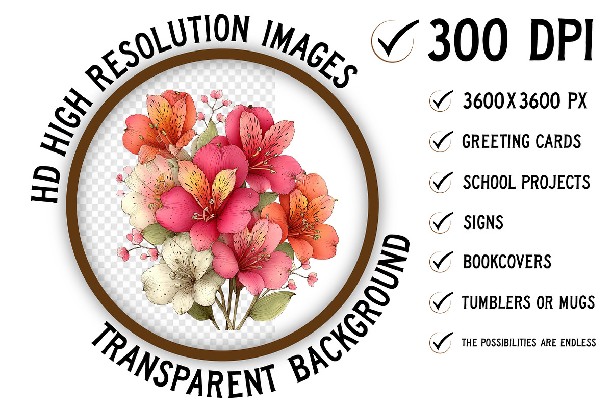 Spring Alstroemeria Flowers Clipart, an Illustration by Craft Nest (Photo 2 of 11)