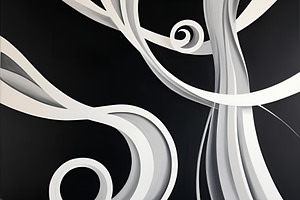 White and black swirl abstract image, an Abstract Photo by ComfortQ