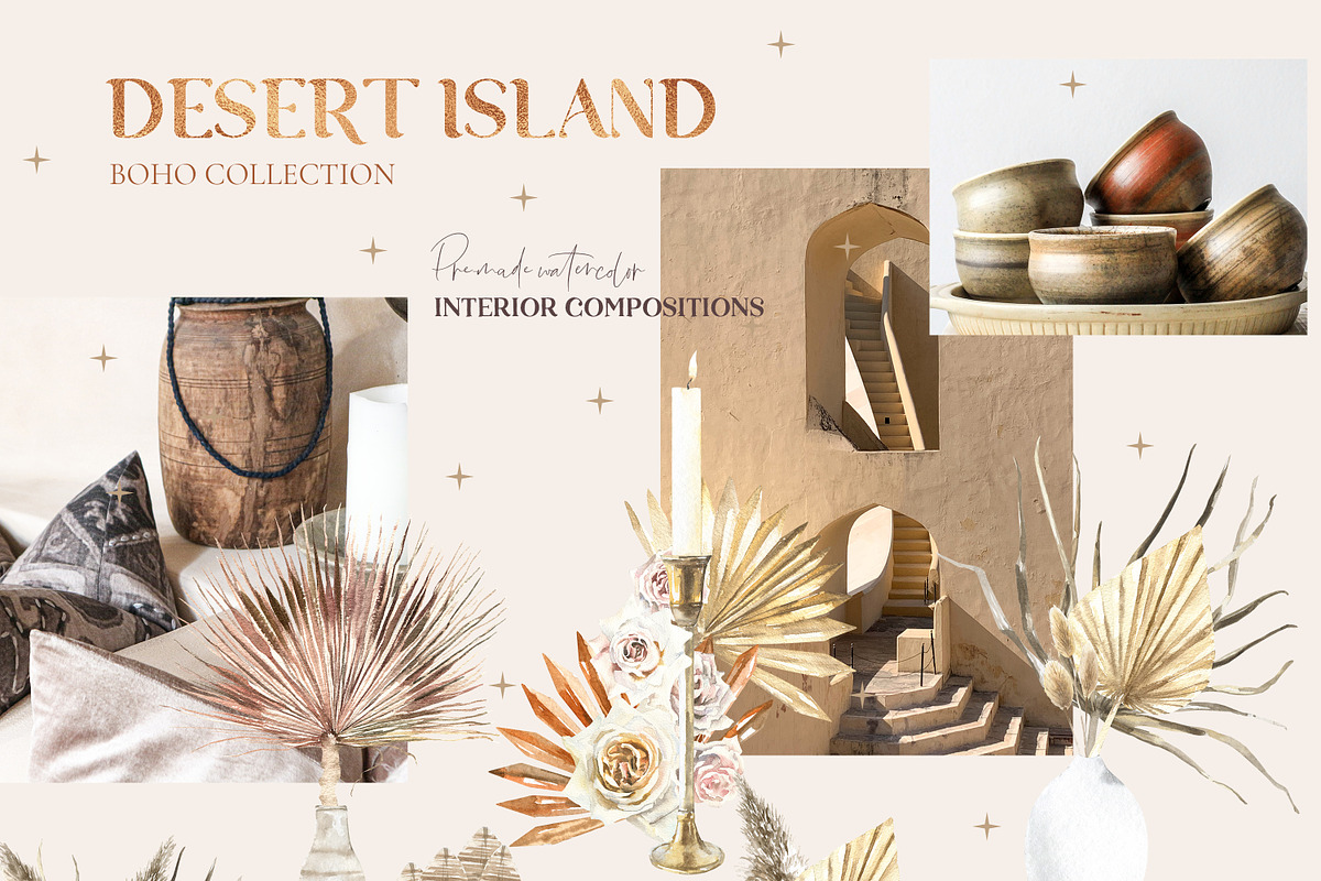 Desert Island Watercolor Boho, an Illustration by Catherine Wheel (Photo 16 of 18)