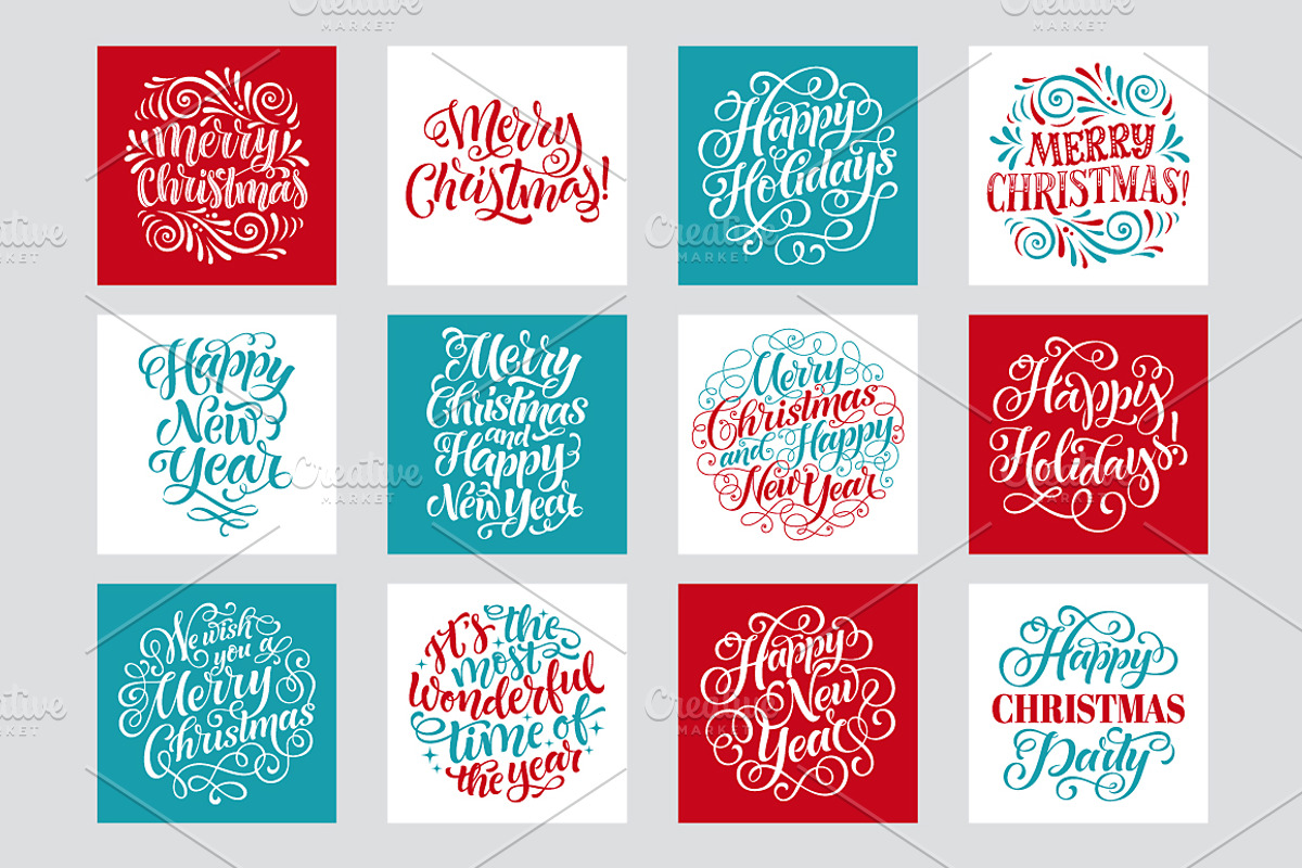 Christmas Lettering | Holidays Cards, an Illustration by bariskina (Photo 4 of 6)