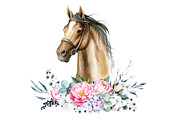 Watercolor Horses PNG, Hunter Jumper, an Illustration by SimpleWishesArt (Thumbnail 2 of 4)