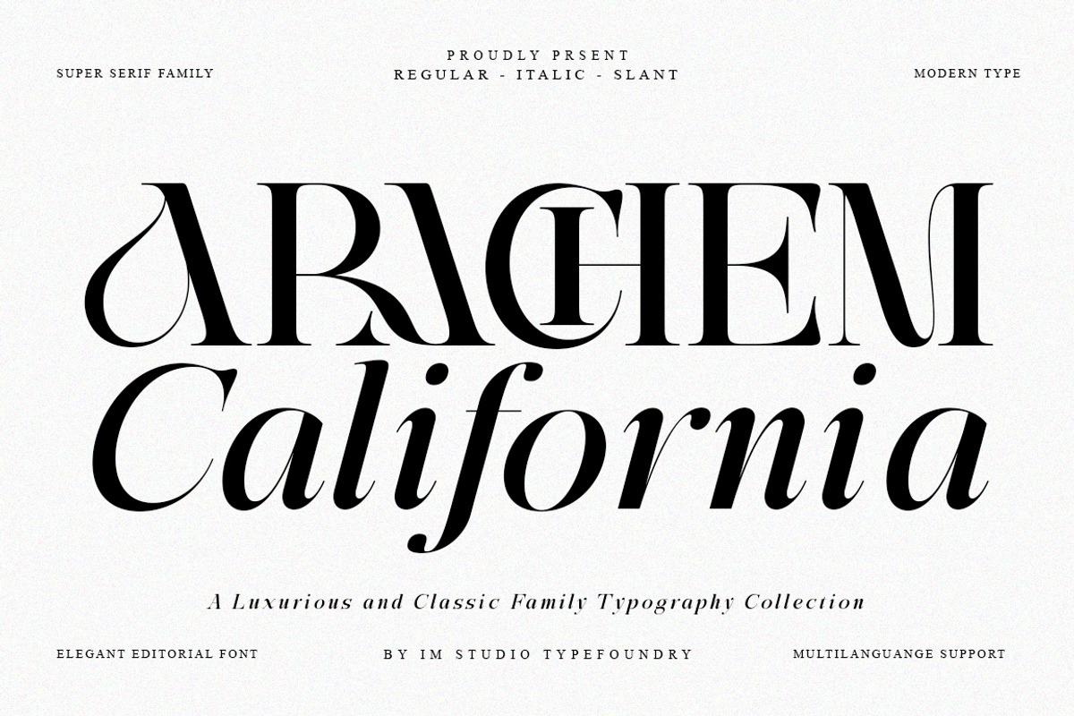 Arachem California | 27 Font Style, a Serif Font by IM Studio (Photo 1 of 13)
