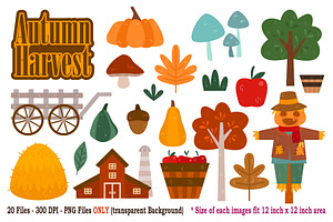 Autumn Harvest Digital Clip Art