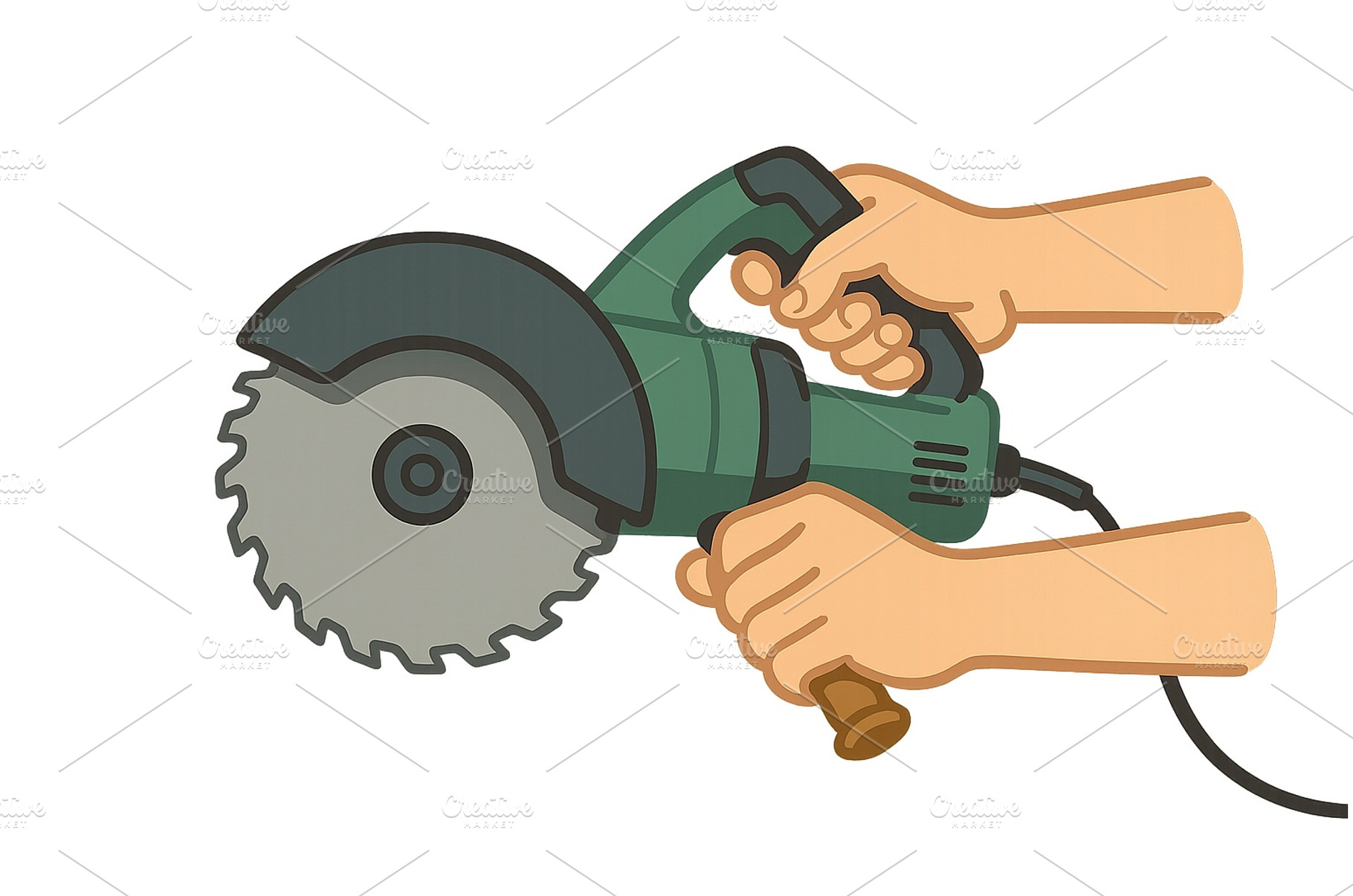 Person using a handheld power saw, an Industrial Photo by ZinetroN