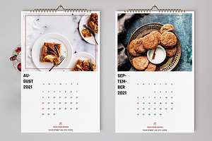 Food Wall Calendar Template 2021