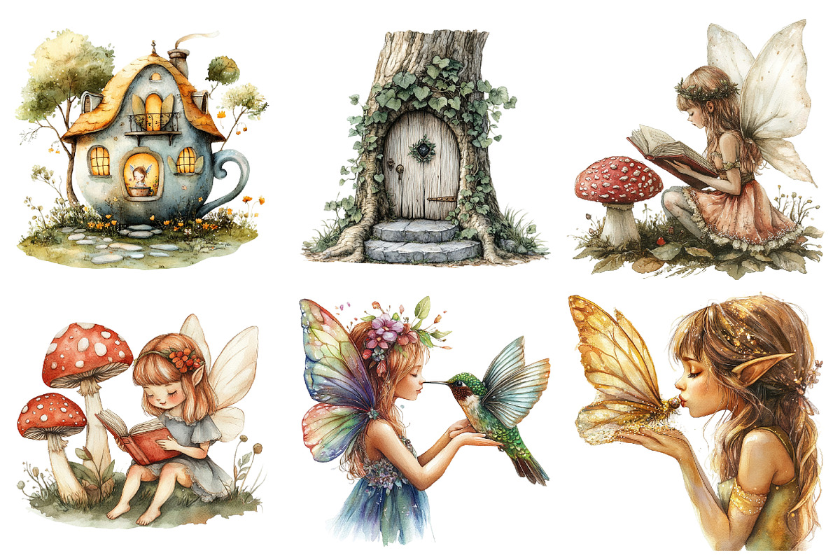 Magical Garden Fairies Clipart, an Illustration by SinaCreation (Photo 2 of 5)