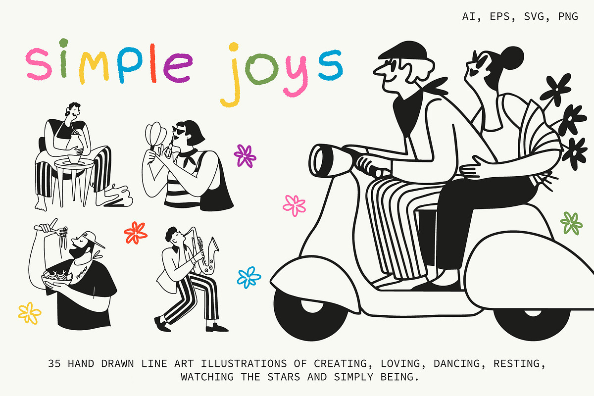 Simple Joys: 35 Hand Drawn Doodles, a Person Illustration by Olly Kava (Photo 1 of 9)