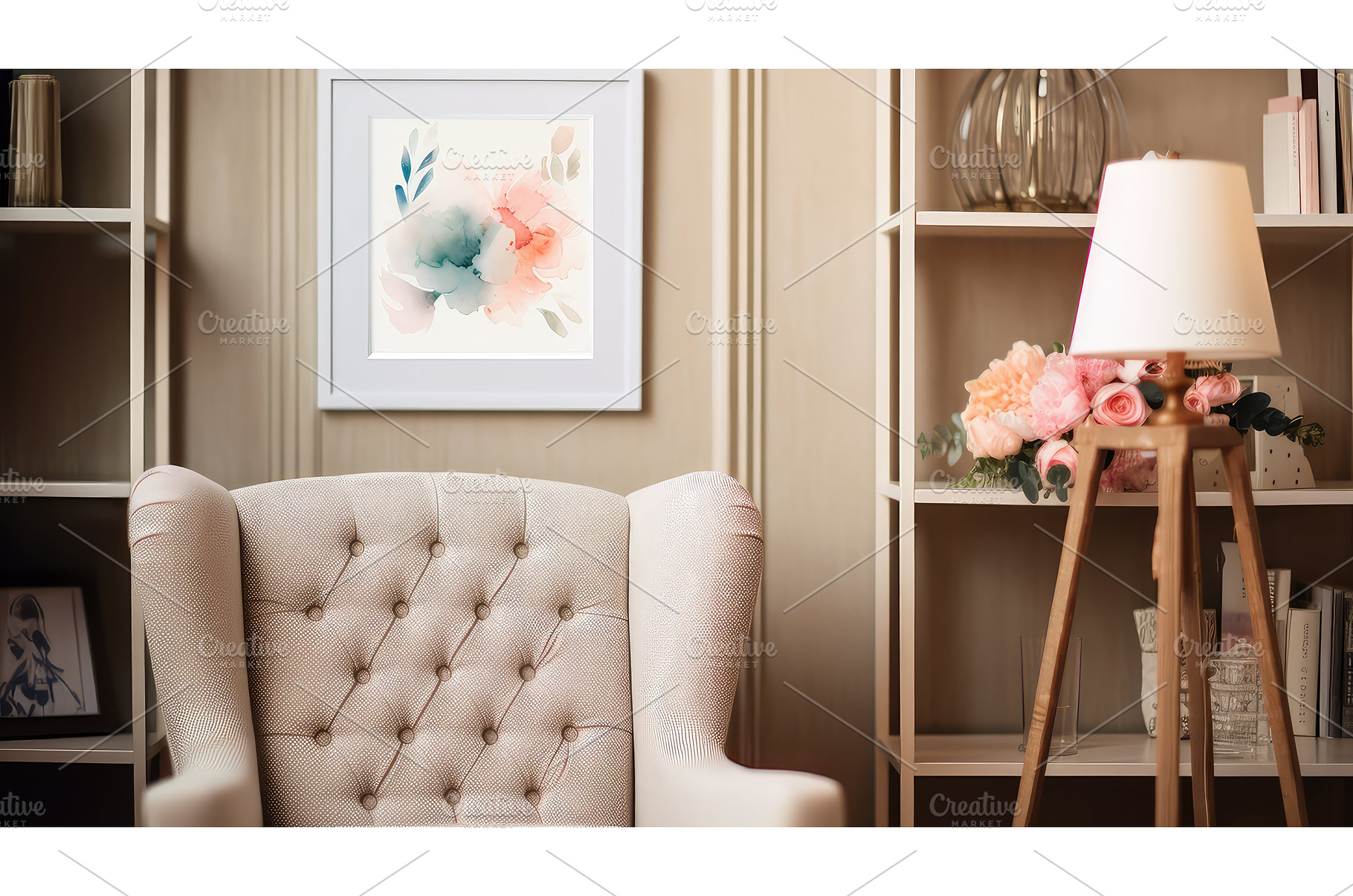 close interior frame mockup ai, a Background Photo by pikepicture
