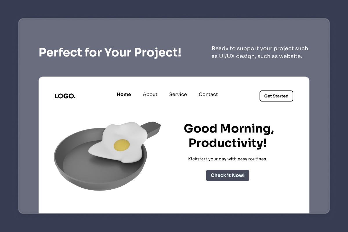 Morning Routine Productivity 3D Icon, an Object Illustration by twinstd (Photo 5 of 6)