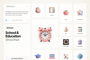3D School & Education, an Emoji Icon by River Visual