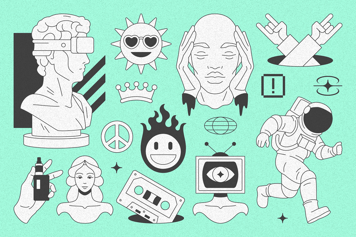 Y2K Illustrations and Elements Set, an Object Illustration by Vasya Kobelev (Photo 7 of 17)