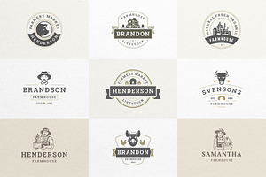 Farm Logos & Badges Vintage Style