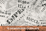 10 Grunge Vintage Newspaper Overlays, a Texture Graphic by Mint Pixels (Thumbnail 1 of 4)