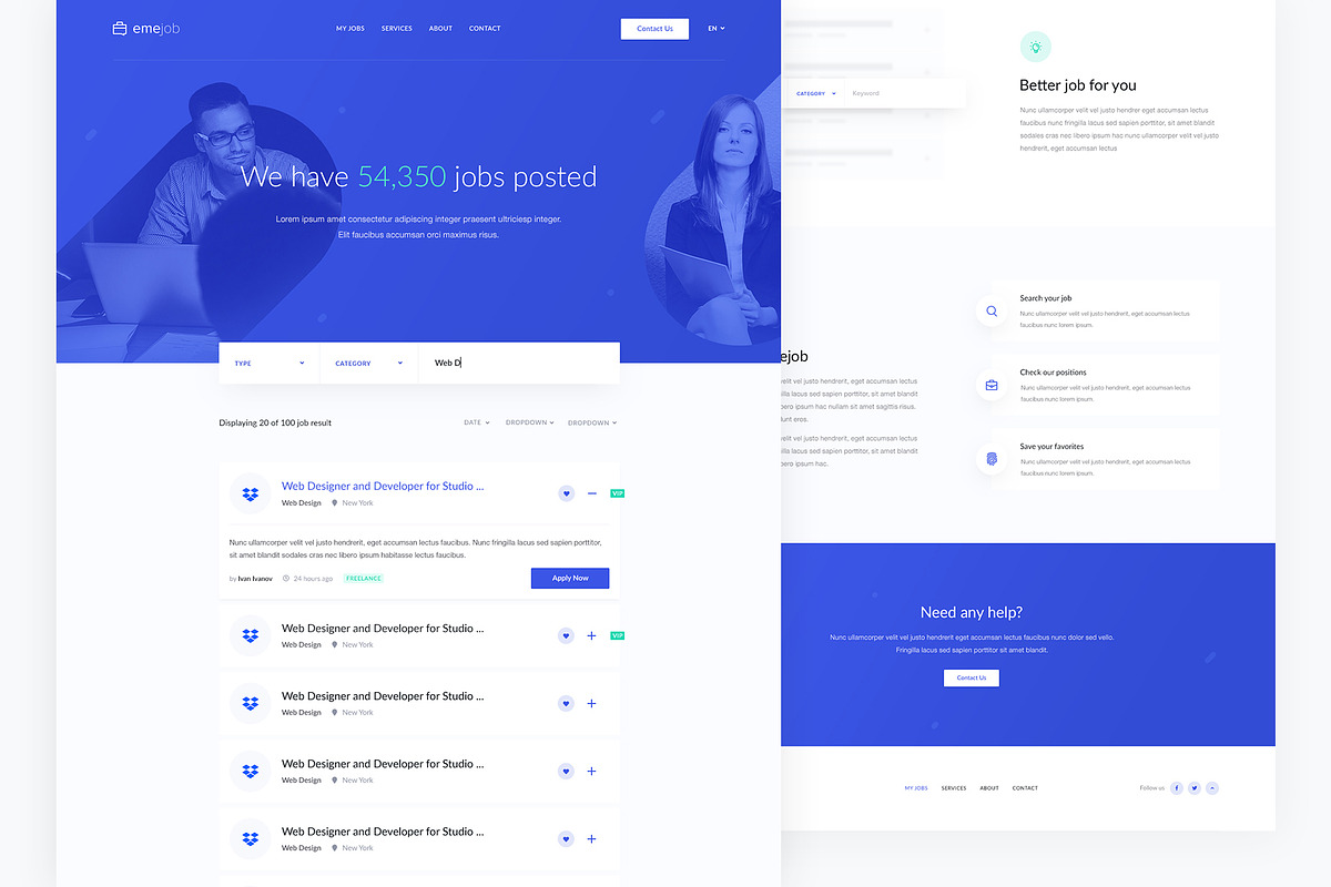 Emejob — Vacancy PSD Template, an App Template by artemmashirov (Photo 2 of 3)