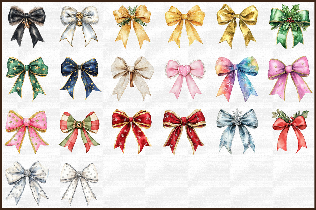 Christmas Bow Sublimation Clipart Bu, an Illustration by Sublimation Artist (Photo 3 of 6)