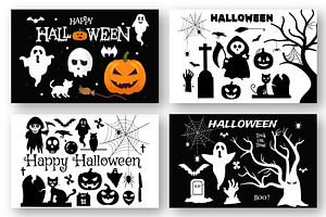 20 Set Halloween Elements Vector