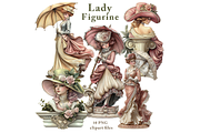Lady Figurine Clipart PNG, an Illustration by Memories By Lea (Thumbnail 1 of 8)