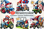 4th Of July gnomes Tractor Clipart, an Illustration by Rose Art (Thumbnail 1 of 6)