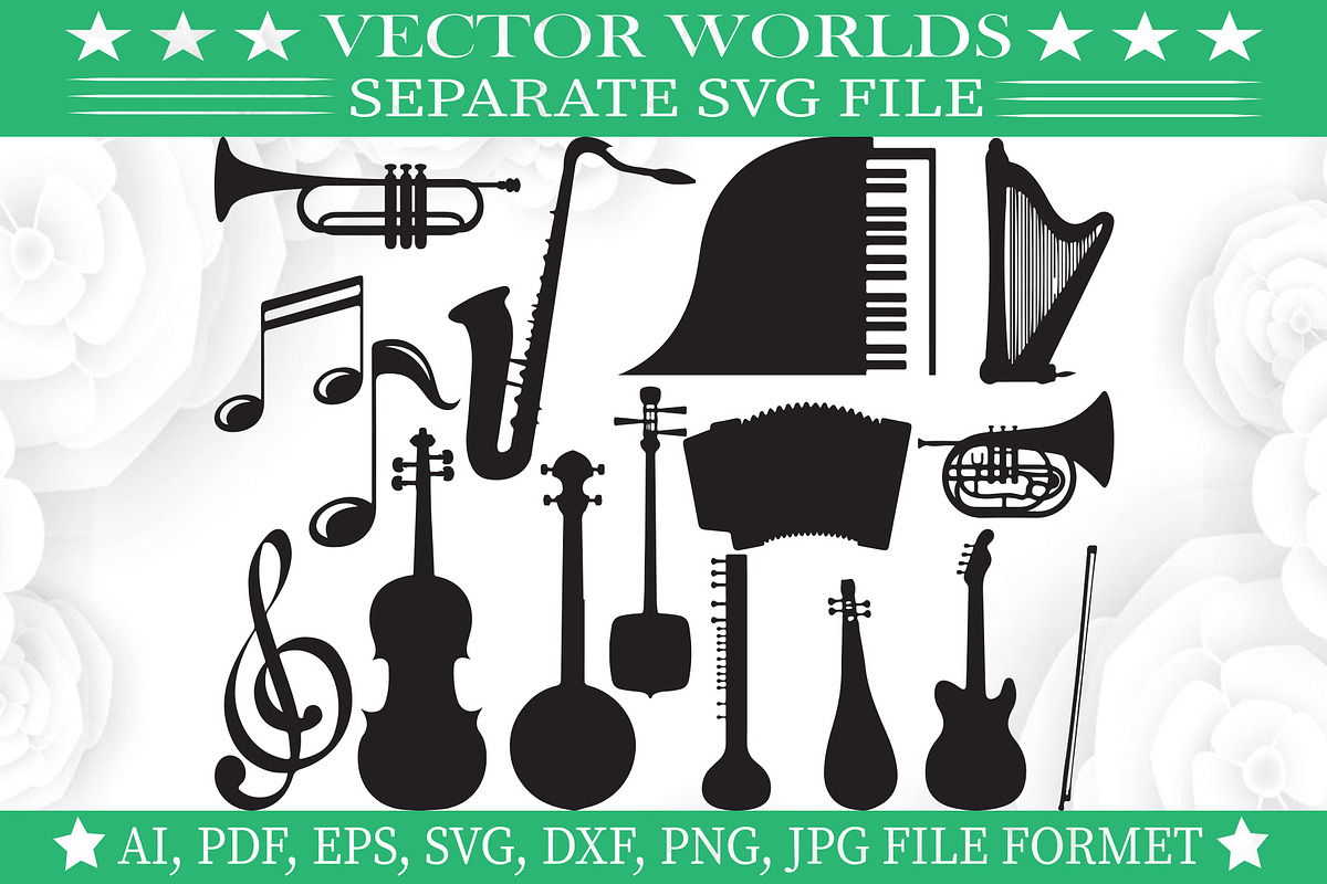 Musical Instruments Svg, Music Svg, an Object Graphic by VectorWorlds