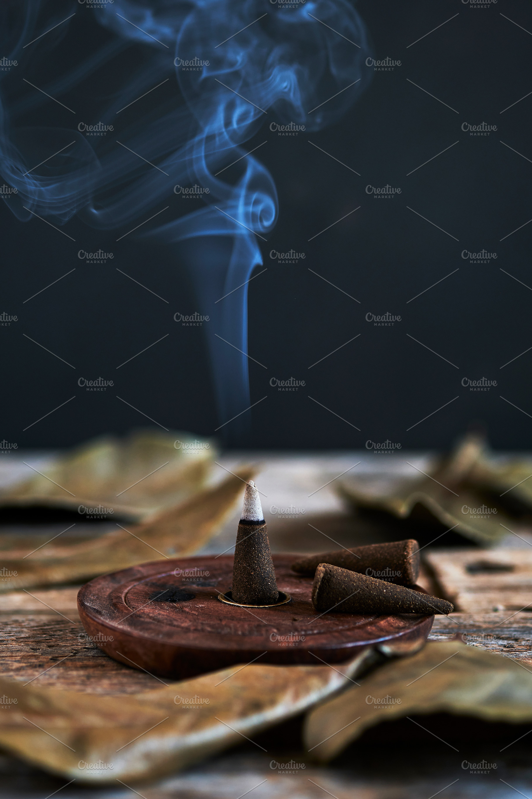 Aromatic incense and smoke for relax, a Health & Medical Photo by alfernec