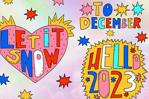 1970 PSYCHEDELIC CHRISTMAS LETTERING