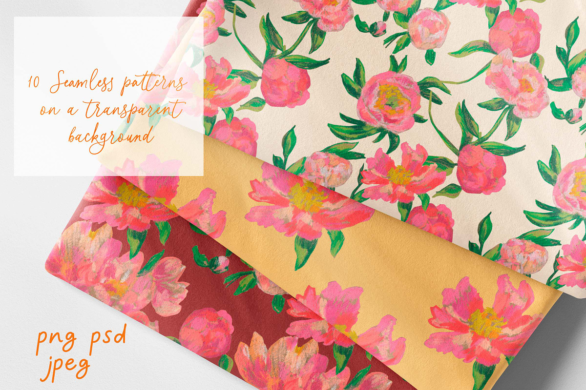 Peony Pattern Crayons  Seamless, a Pattern Graphic by Lucyinyourheart (Photo 7 of 10)