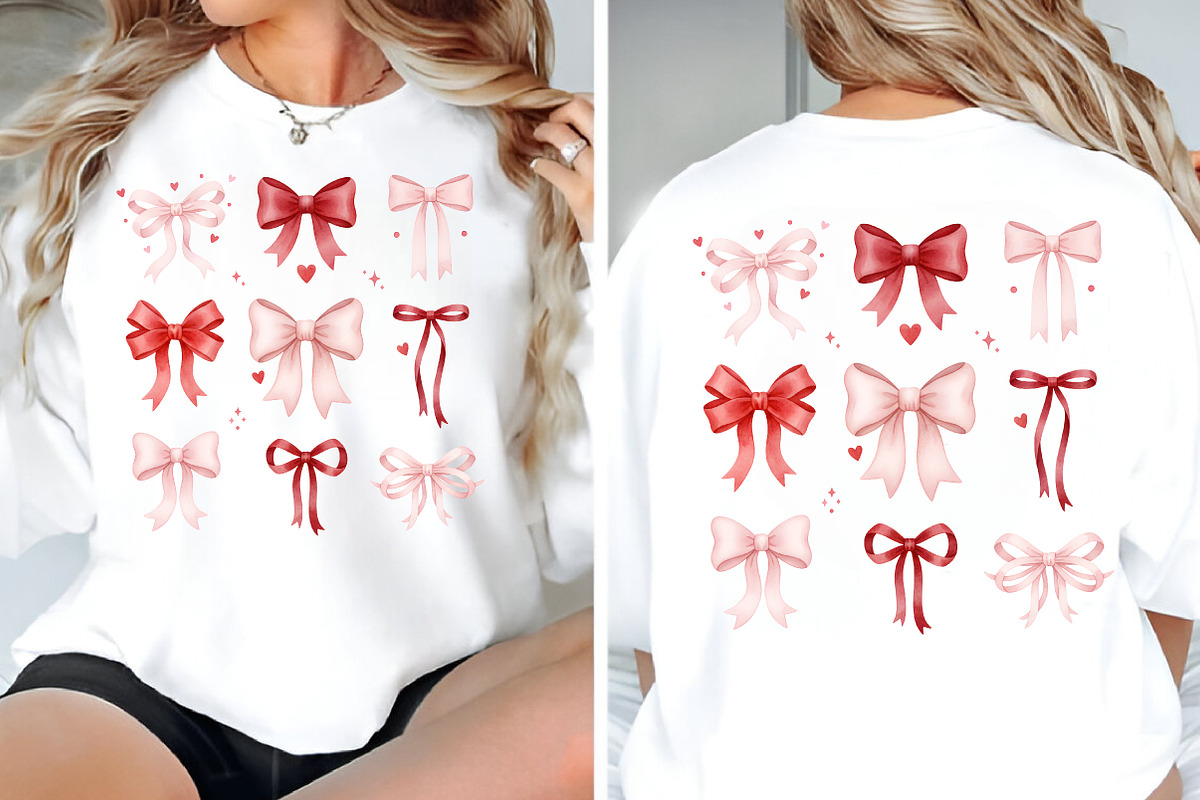 Valentine Coquette Bows PNG, an Illustration by Libby Wishes (Photo 1 of 6)