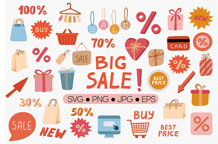 Shopping flat vector collection