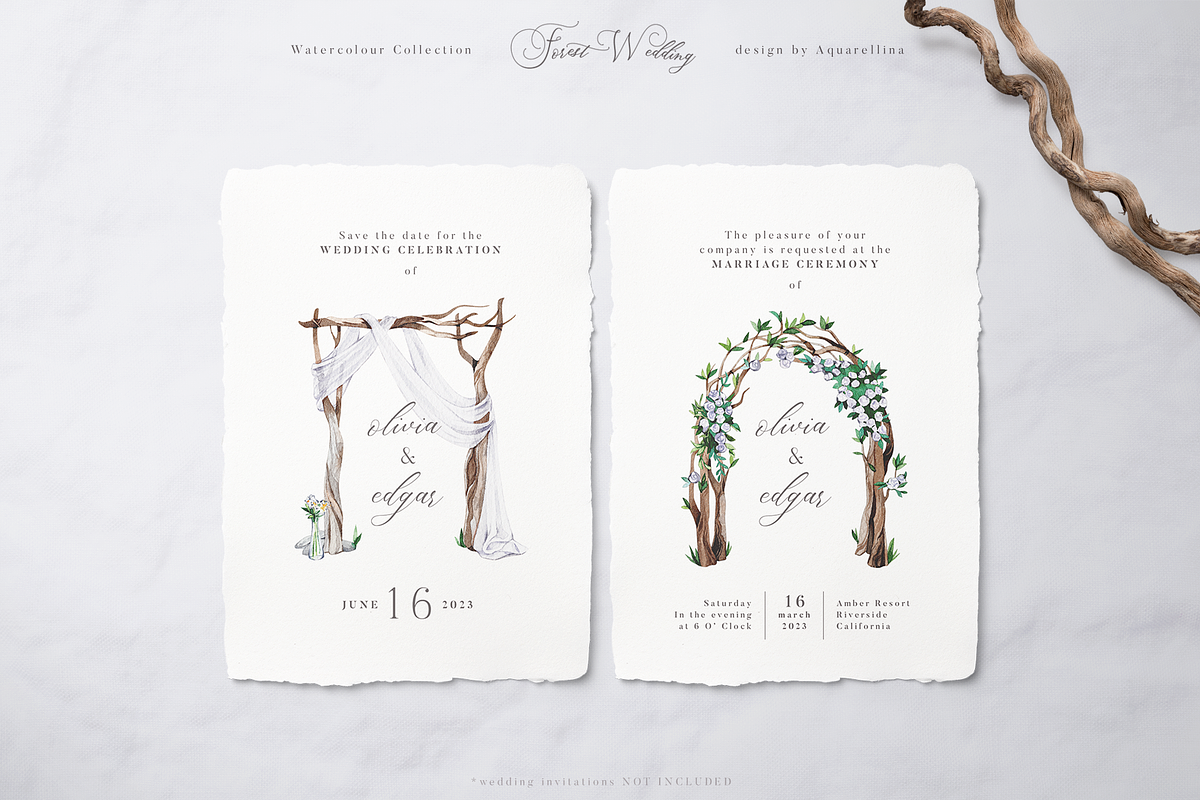 Forest Wedding Illustrations, a Decorative Illustration by Aquarellina (Photo 12 of 32)