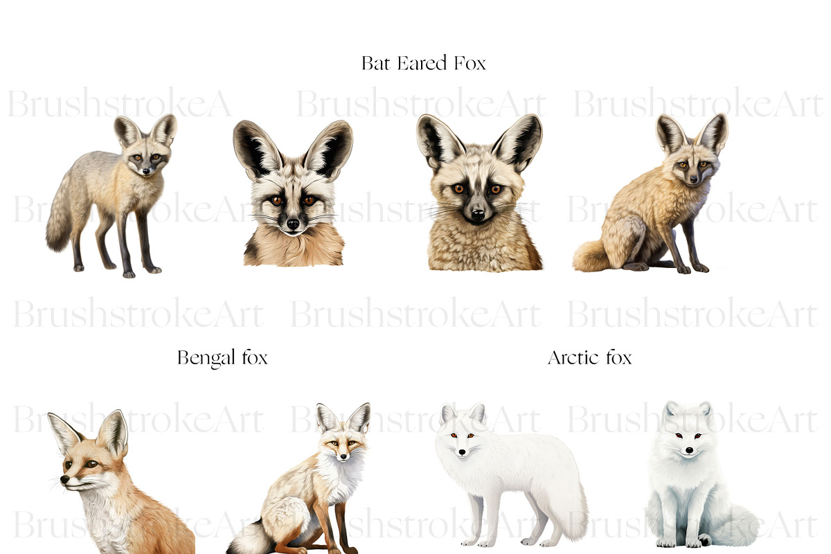 Fox Illustration Clipart, Arctic Fox, an Animal Illustration by BrushstrokeArtGB (Photo 2 of 9)