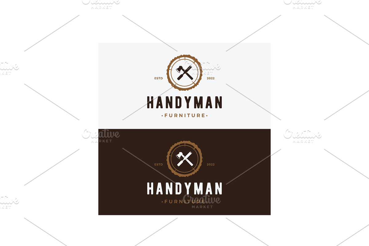 Retro vintage wood Logo design., a Branding & Logo Template by LOGOCREATIVE