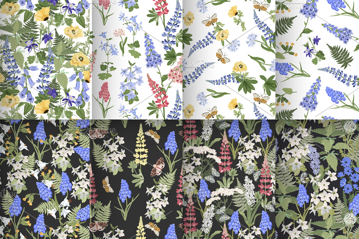 Wildflower Seamless Patterns, a Pattern Graphic by artdemidova (Photo 1 of 7)