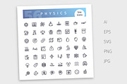 Physics Line Icons Set, a Solid Icon by Voysla's Shop (Thumbnail 4 of 4)