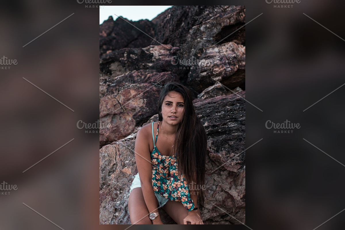 Floral Top on Coastal Rocks, a Beauty & Fashion Photo by Chris Joel Campbell (Photo 1 of 2)