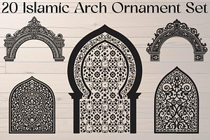 Islamic Arch Ornament Set, an Object Graphic by Creativeshirt
