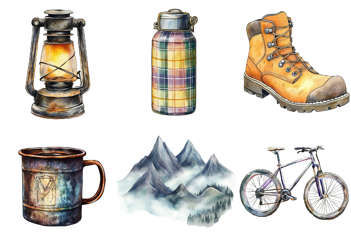 Vintage Mountain Adventure, a Seasonal Illustration by DreamArtGraphic (Photo 2 of 4)