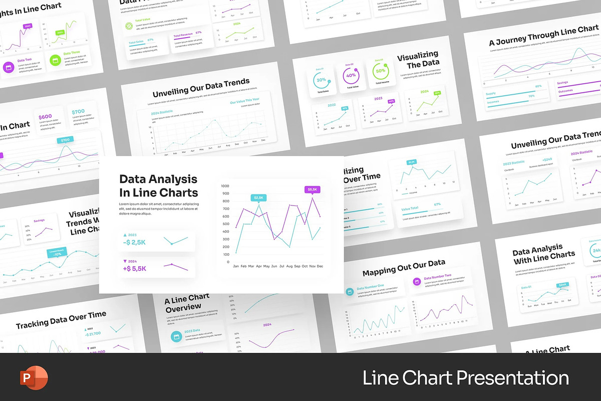 Line Chart Analytic Powerpoint