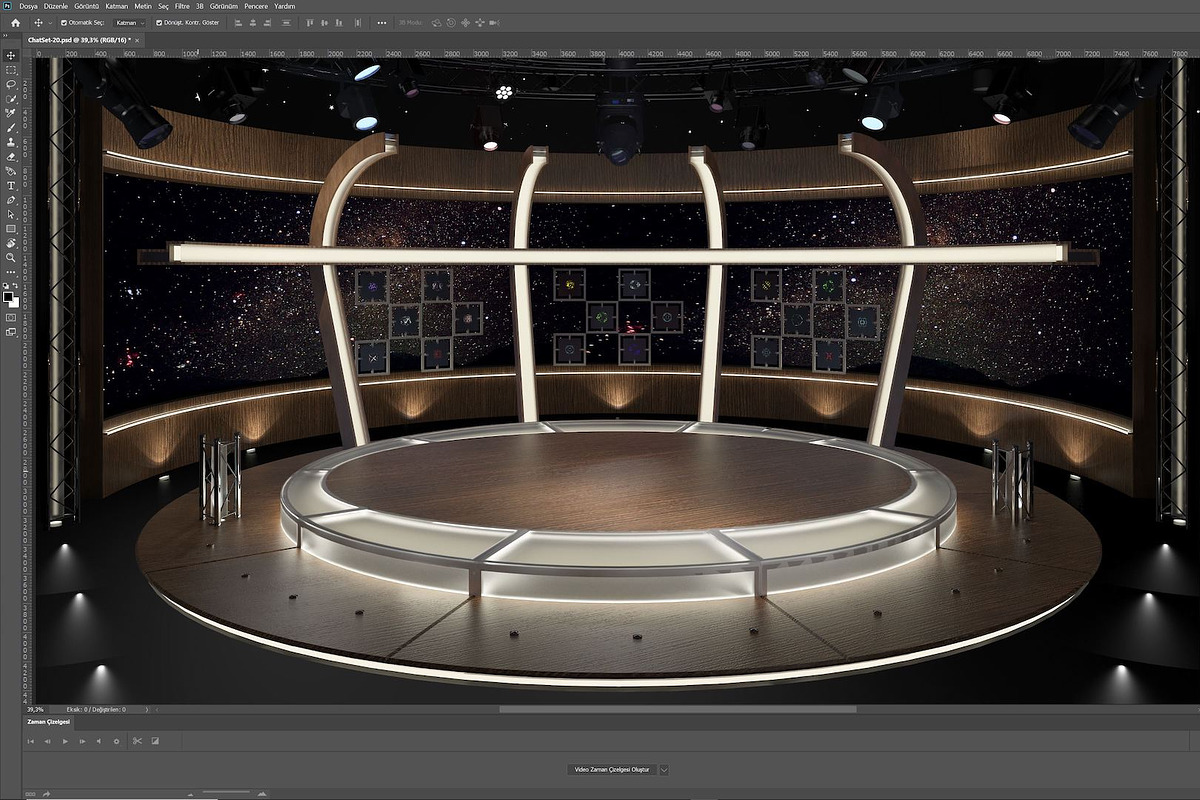 Virtual TV Studio Chat Set 20, an Architecture 3D Model by akerStudio (Photo 24 of 26)