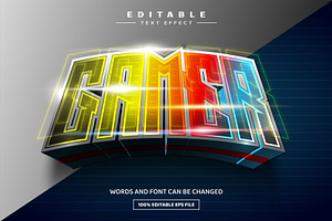 Gamer Colorful Editable Text Effect