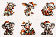 Funny Christmas Animals Collection, a Seasonal Illustration by CreationArt (Thumbnail 4 of 7)