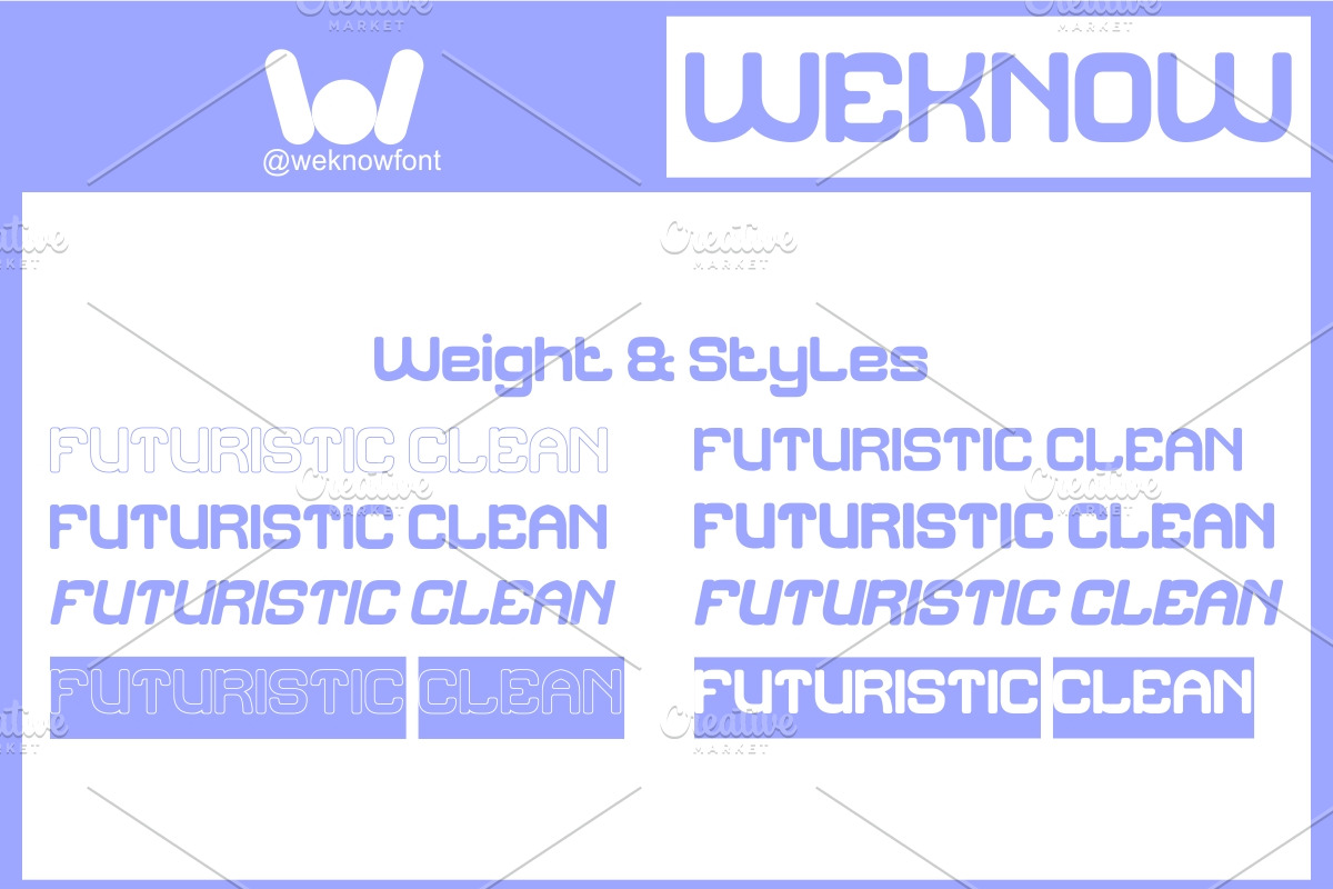 Futuristic Clean font, a Sans Serif Font by weknow (Photo 7 of 8)