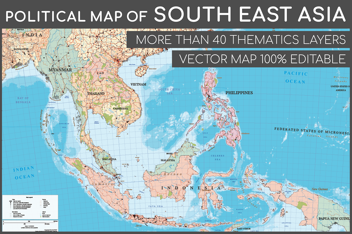 Political Map of South East Asia, an Education Illustration by Cartorical (Photo 1 of 10)