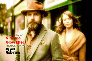Vintage Glow Photoshop Action, an Action Add-On by MRI STUDIO